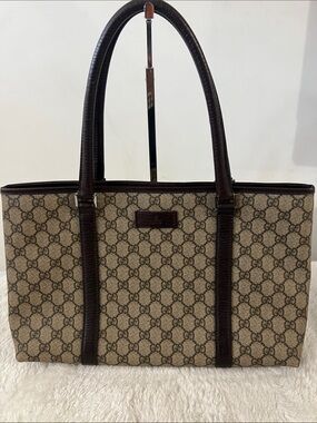 Gucci monogram in PVC Canvass Tote Bag in Beige and Brown